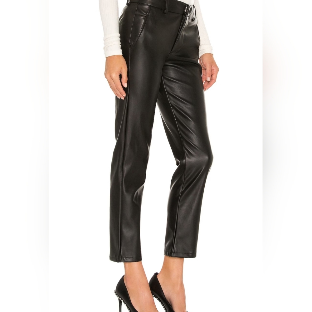 Franny Faux Leather Trouser in Black LBLC The Label